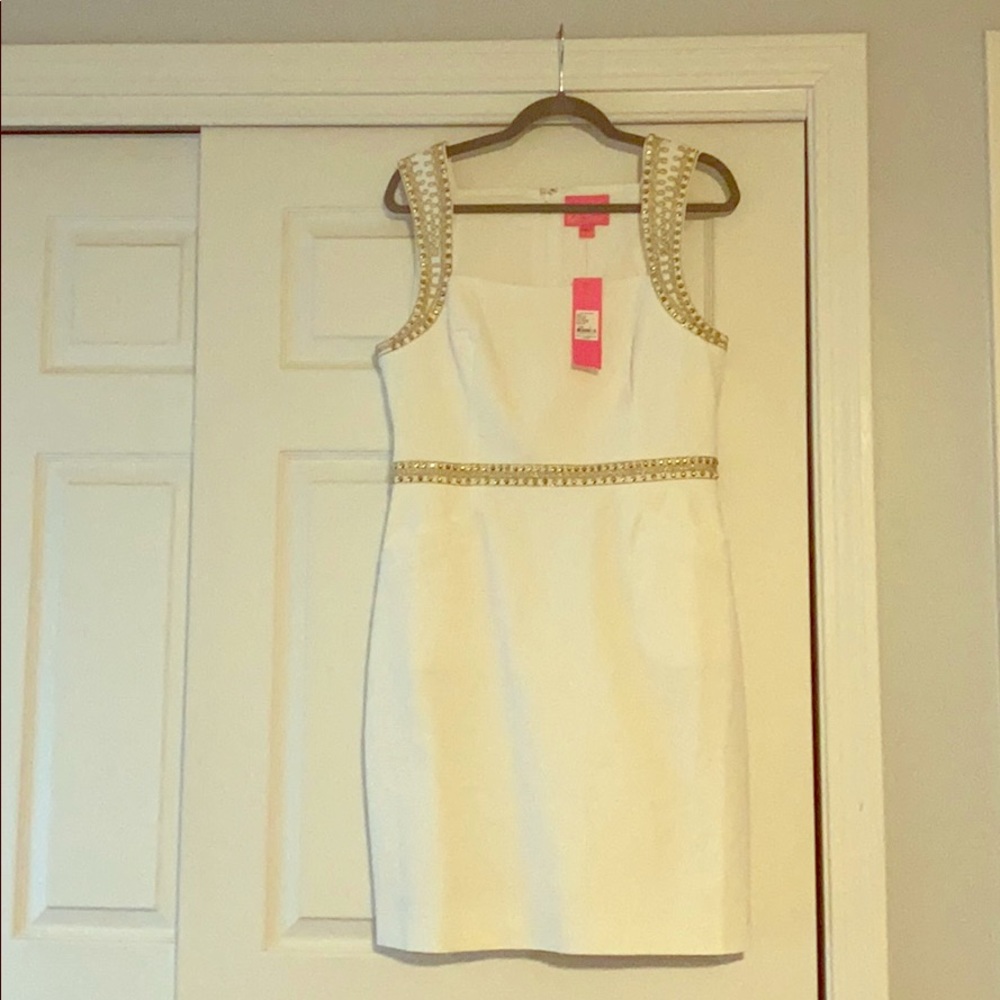 Lilly Pulitzer White Dana Stretch Shift Dress